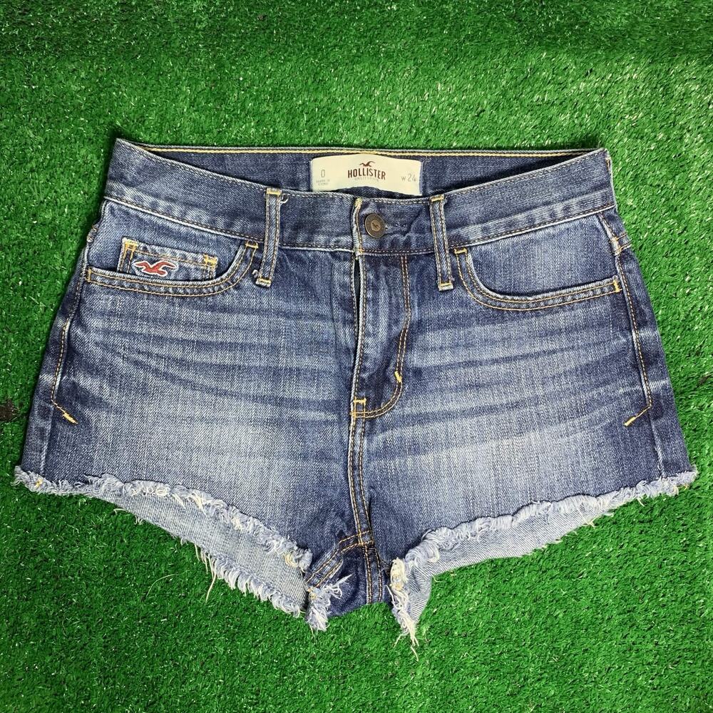Hollister California Womens Size 0 W24 Denim Cutoff Shorts Frayed Hem